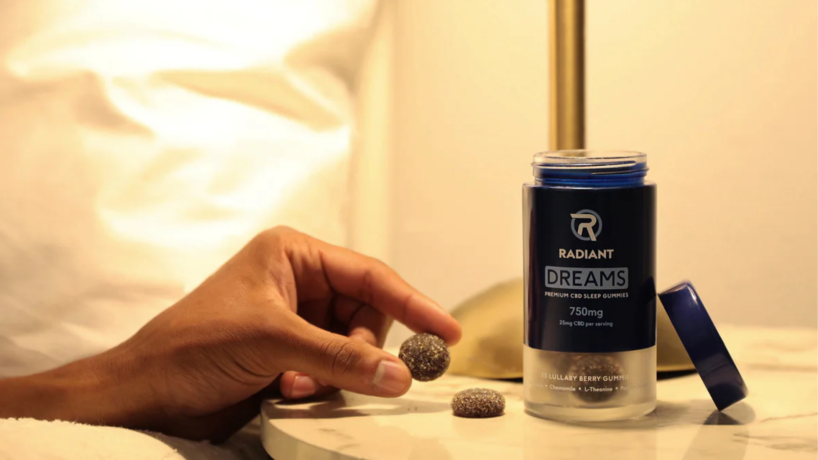 Taking Dream Gummies by Radiant Wellness before sleeping.